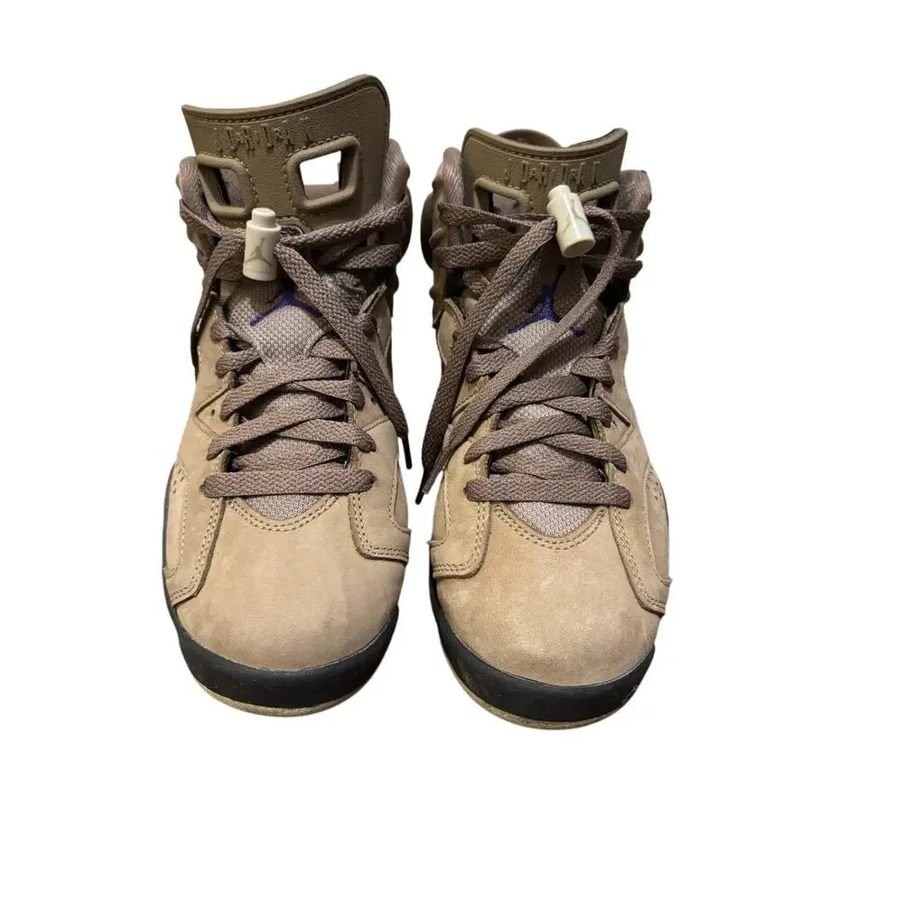 Air Jordan 6 Retro GORE-TEX Brown Kelp Court Purple Sneakers SZ 6.5Y